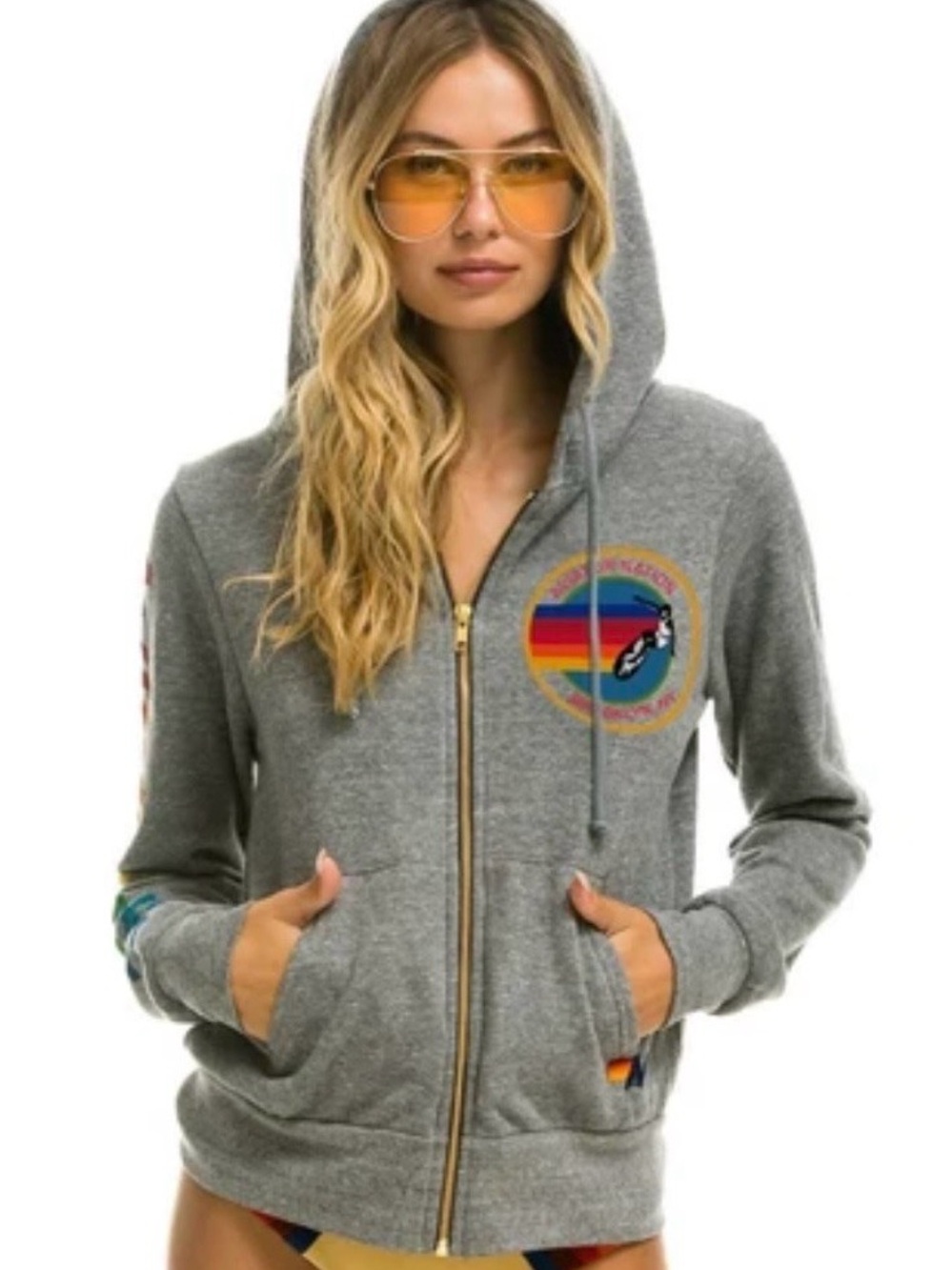 Aviator Nation - Brooklyn hoodie Unisex size S EUC but hood string missing